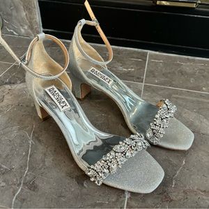Badgley Mischka Silver Heels with Embellishments